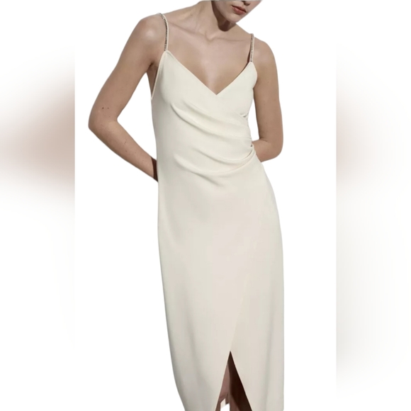 Zara Oyster white sparkly straps long slip dress 2 available (1)M (1)XL - Picture 4 of 11